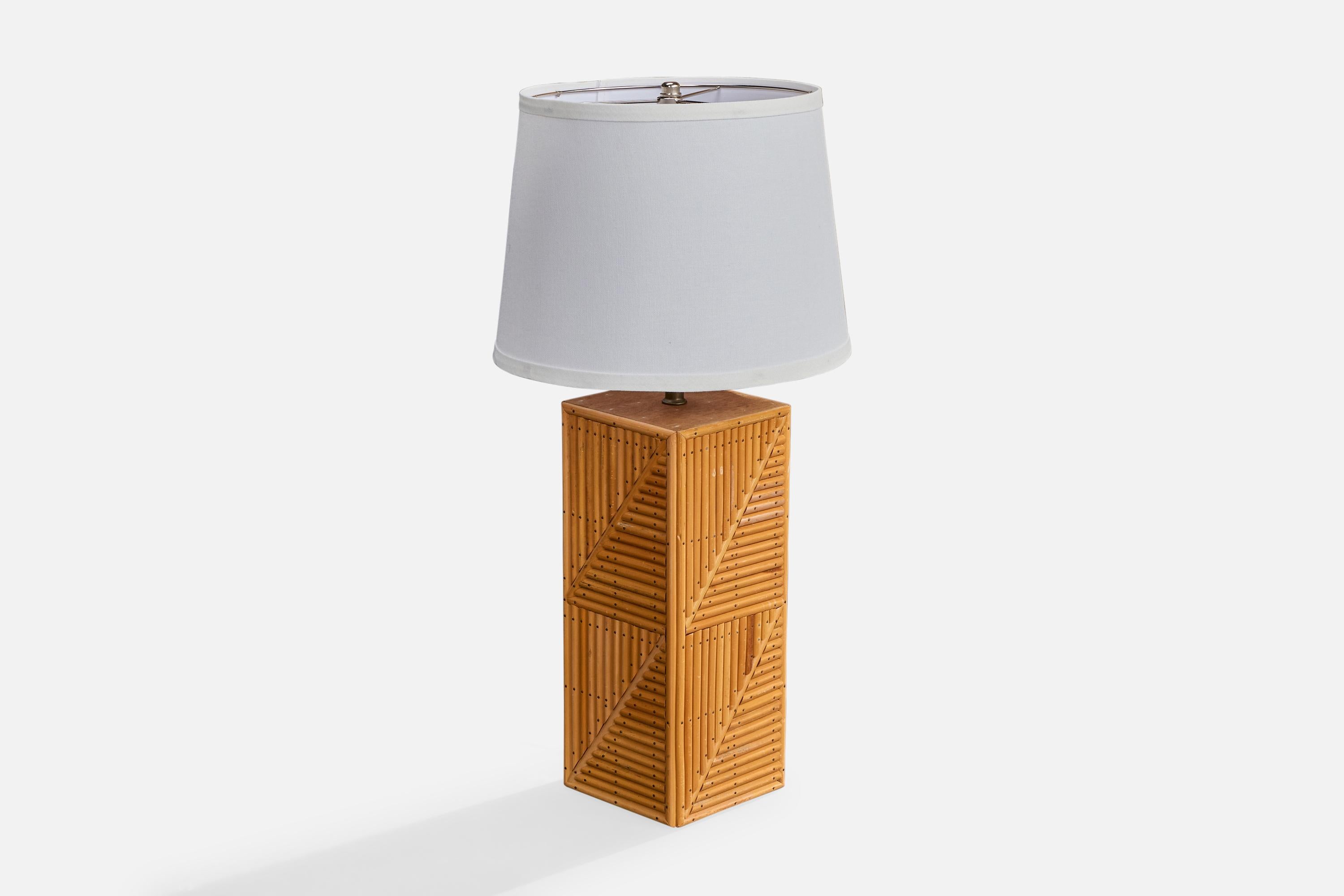 Designer americano, Lampade da tavolo, Wood, Ottone, USA, anni '50 In condizioni discrete in vendita a High Point, NC