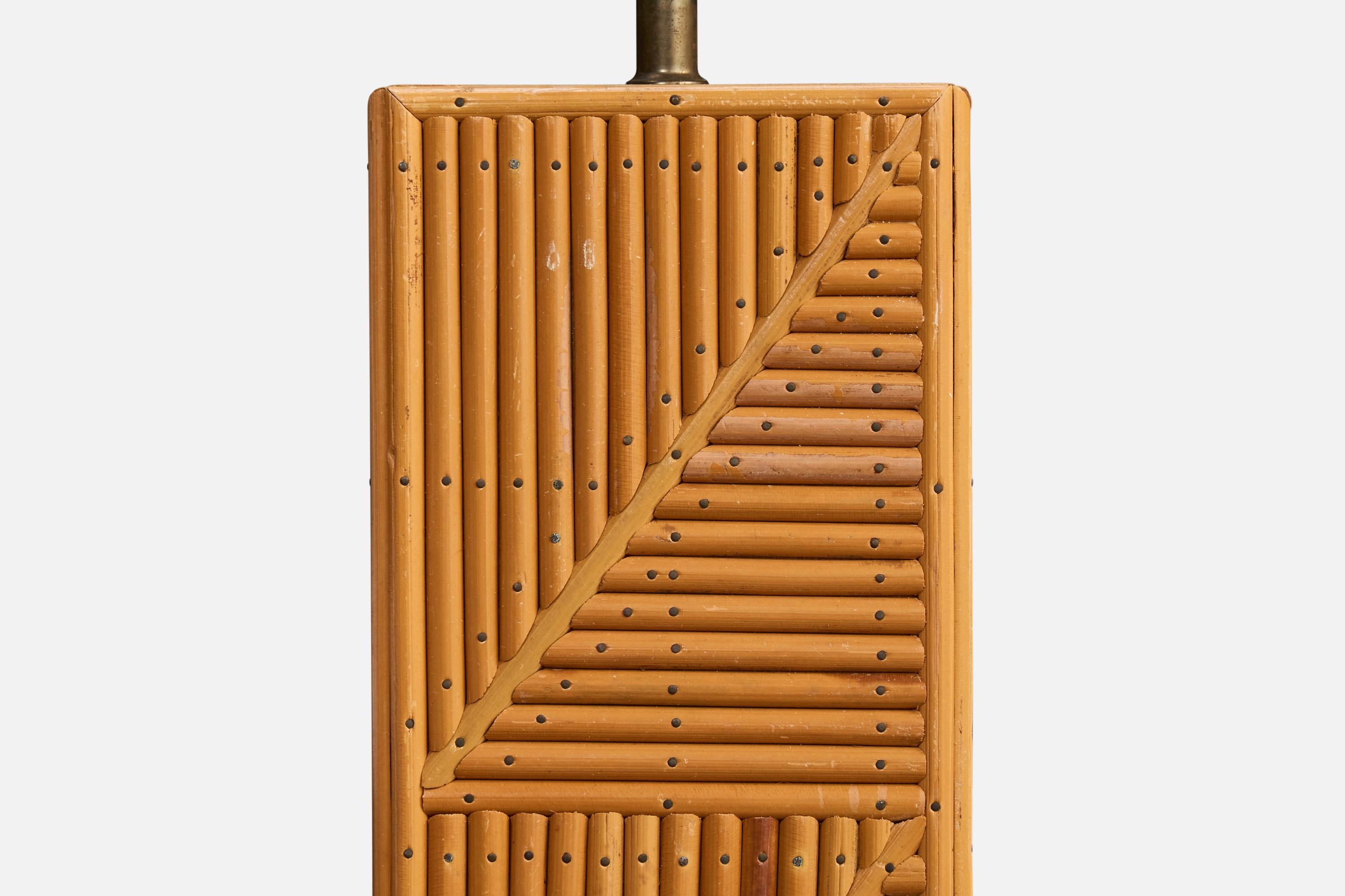 Designer americano, Lampade da tavolo, Wood, Ottone, USA, anni '50 in vendita 2