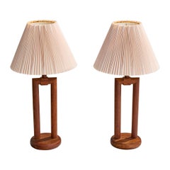 American Designer, Table Lamps, Wood, Paper, USA, 1950s
