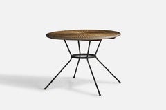 American Designer, Table, Rattan, Metal, USA, 1950s