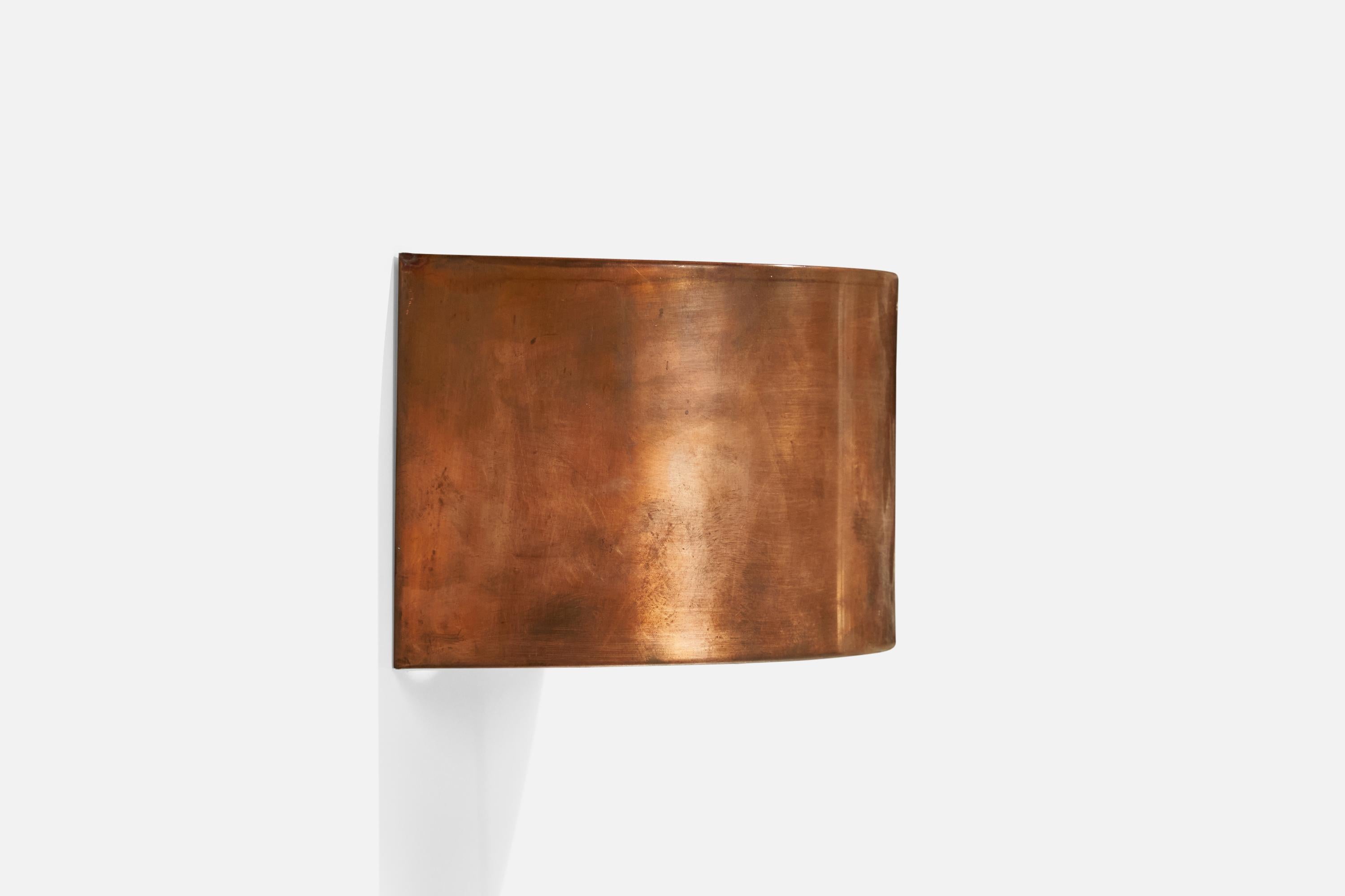 American Designer, Wall Light, Copper, USA, 1960s For Sale 1