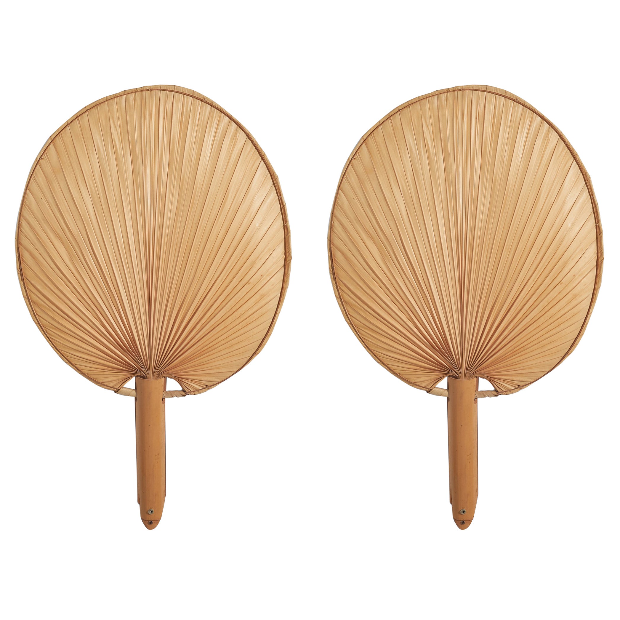 American Designer, Wall Lights, Bamboo, Paper, United States, c. 1970s For Sale