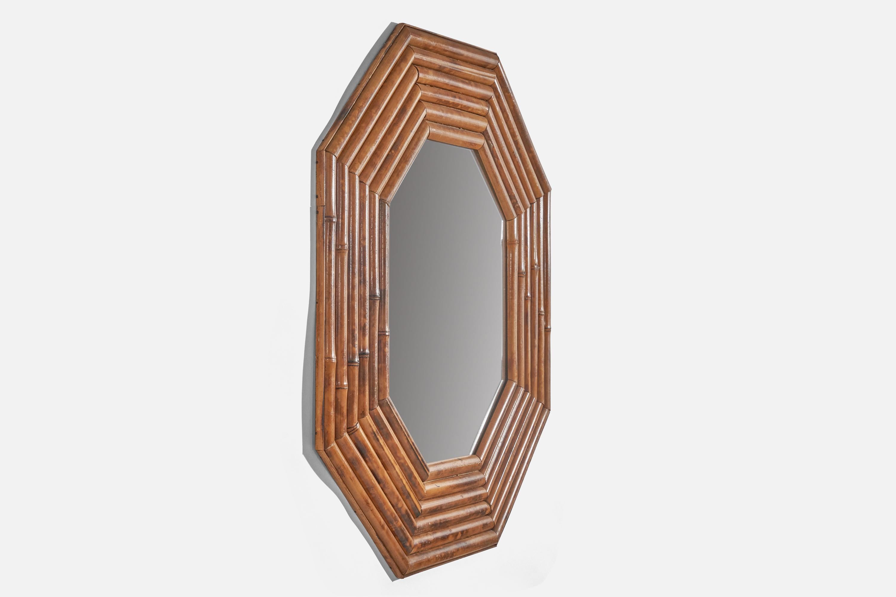 Mid-20th Century American Designer, Wall Mirror, Bamboo, Mirror, United States, 1950s For Sale