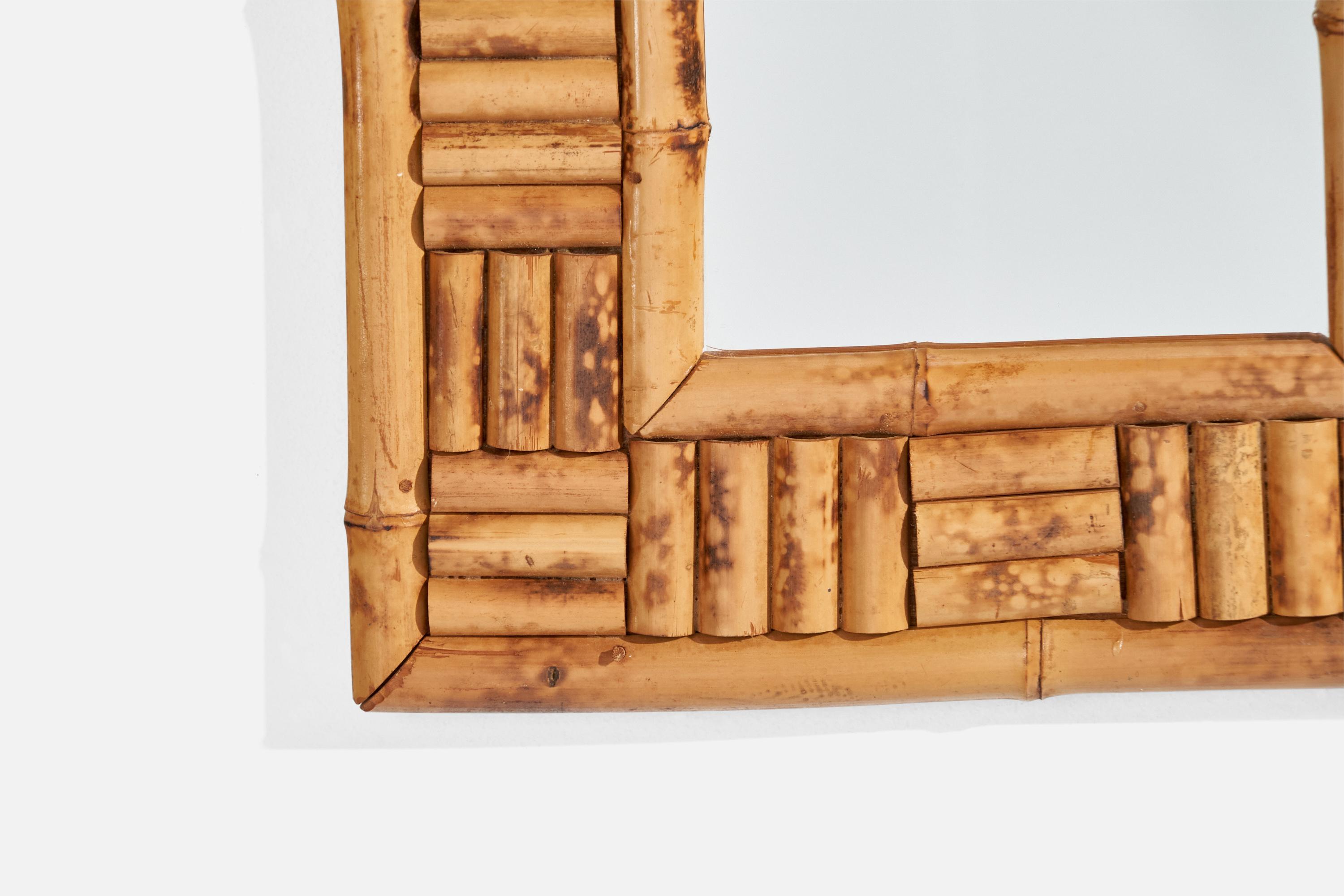 Mid-20th Century American Designer, Wall Mirror, Bamboo, USA, 1950s For Sale