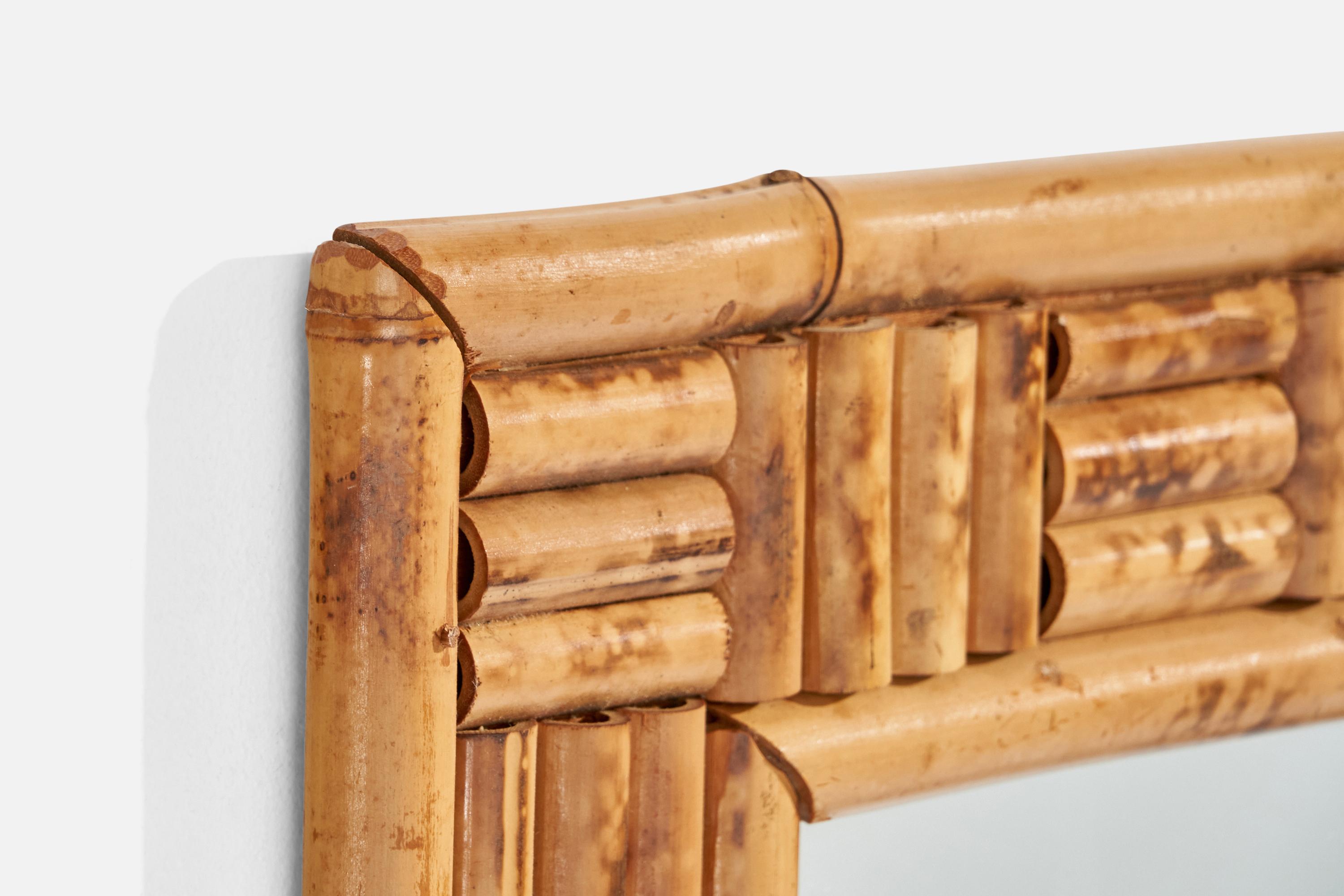 American Designer, Wall Mirror, Bamboo, USA, 1950s For Sale 1