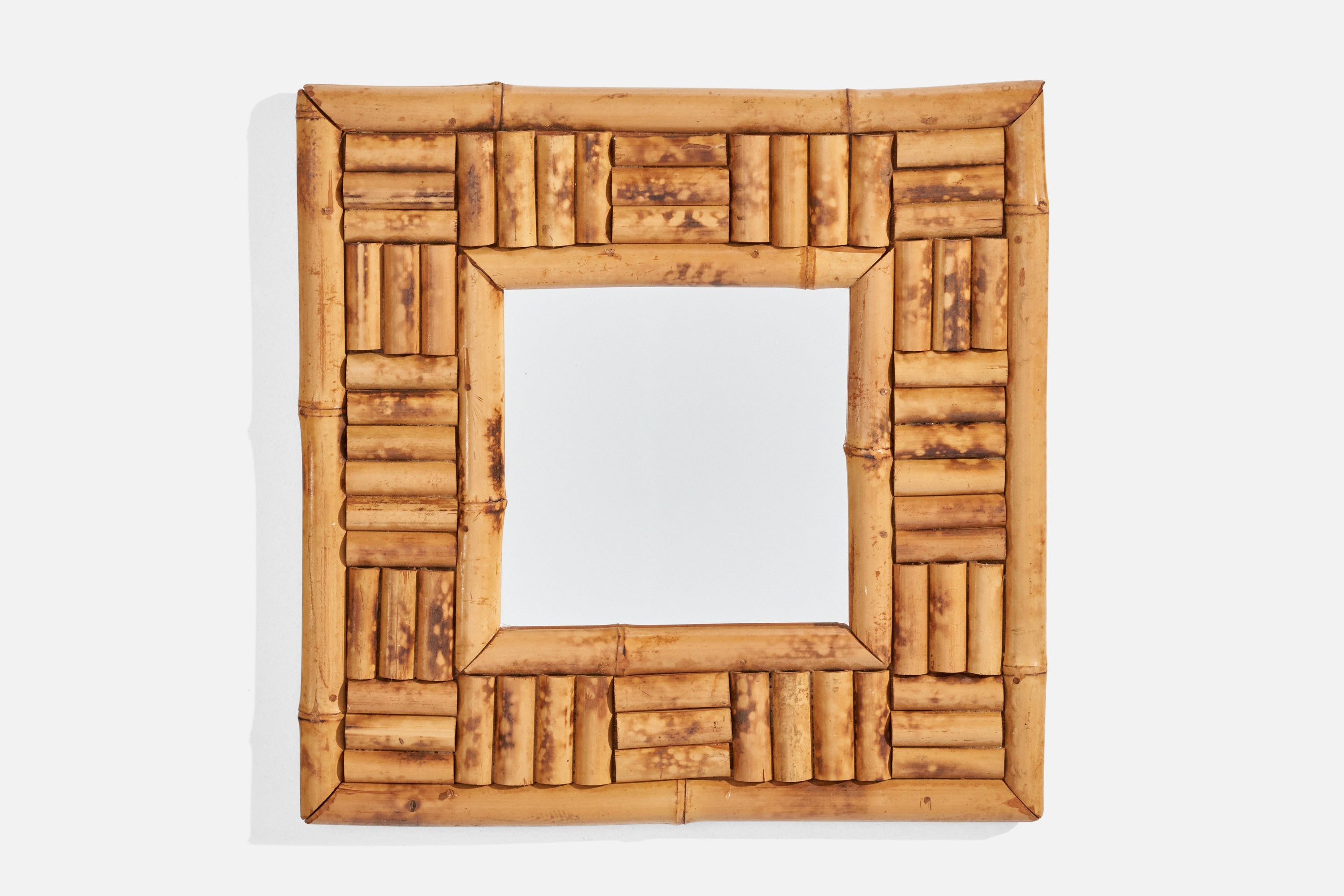 American Designer, Wall Mirror, Bamboo, USA, 1950s