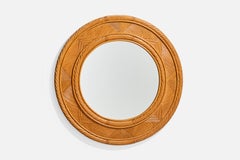 American Designer, Wall Mirror, Bamboo, USA, 1970s