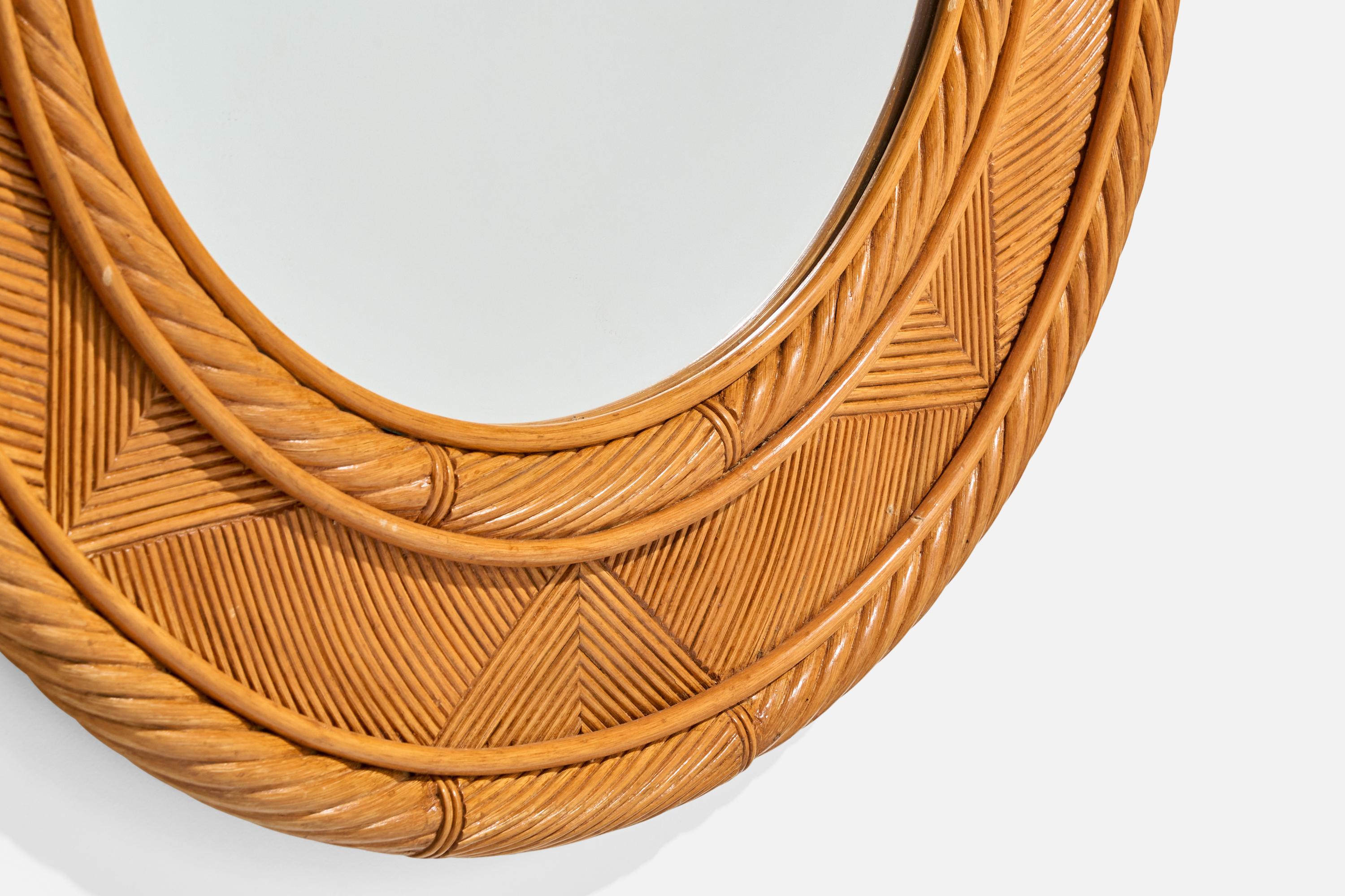 American Designer, Wall Mirror, Bamboo, USA, 1970s For Sale 3