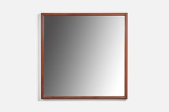 American Designer, Wall Mirror, Teak, USA, 1950s