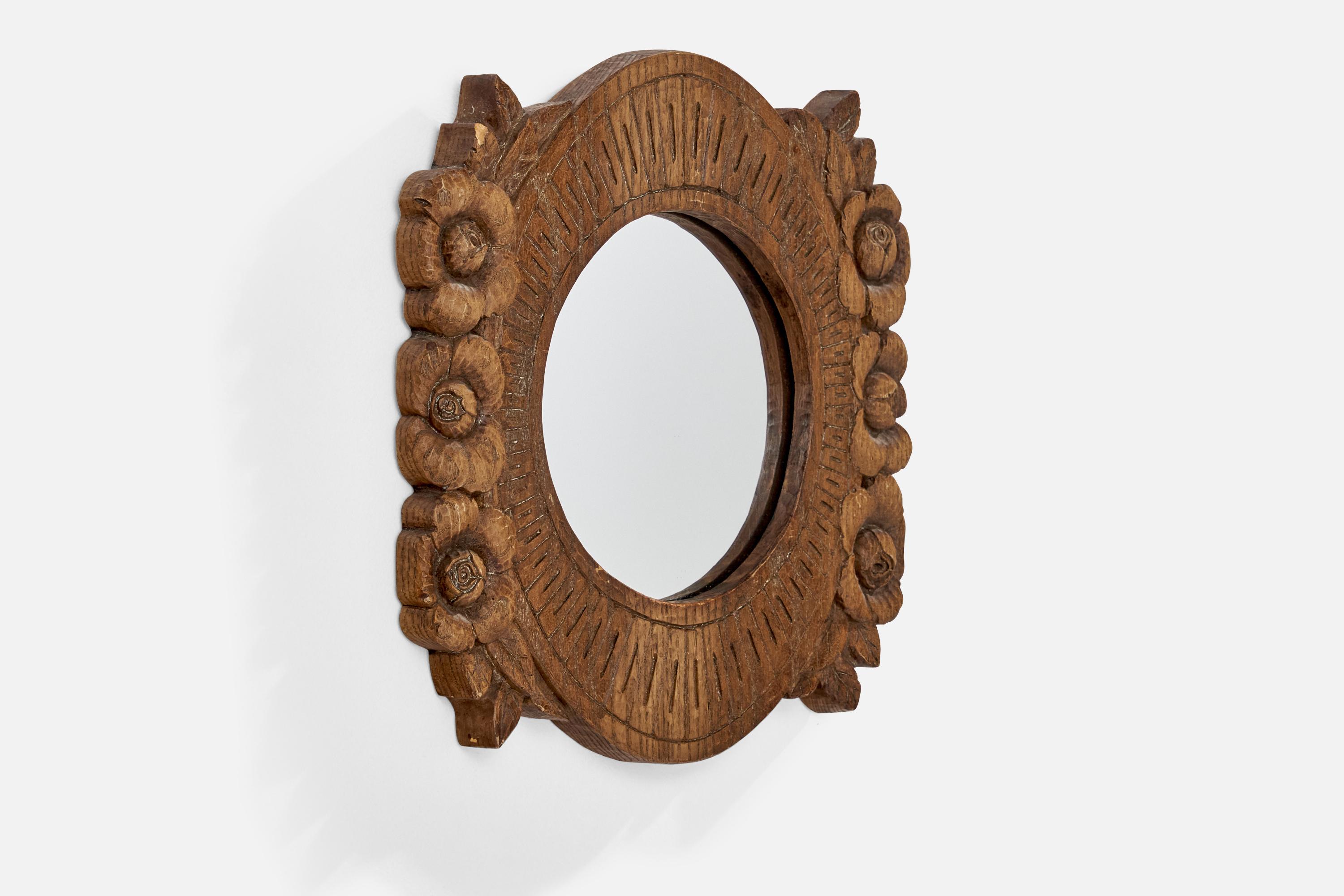 Mid-Century Modern American Designer, Wall Mirror, Wood, USA, 1950s For Sale