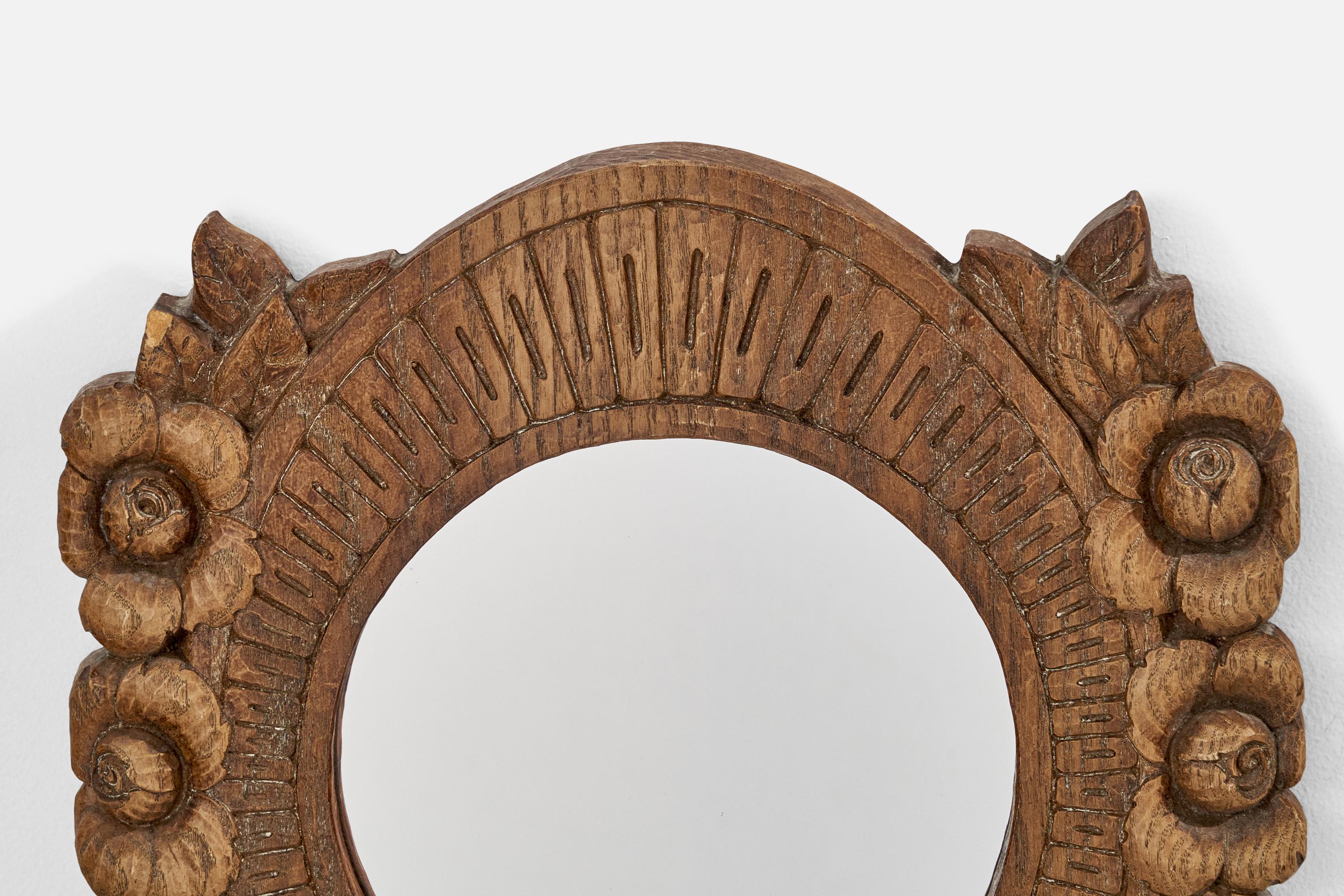 Mid-20th Century American Designer, Wall Mirror, Wood, USA, 1950s For Sale