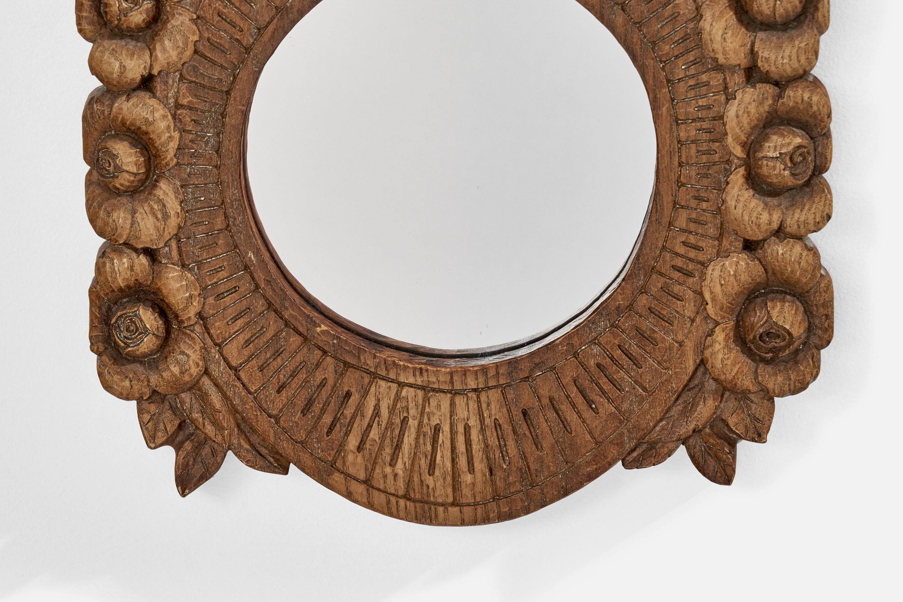 American Designer, Wall Mirror, Wood, USA, 1950s For Sale 2