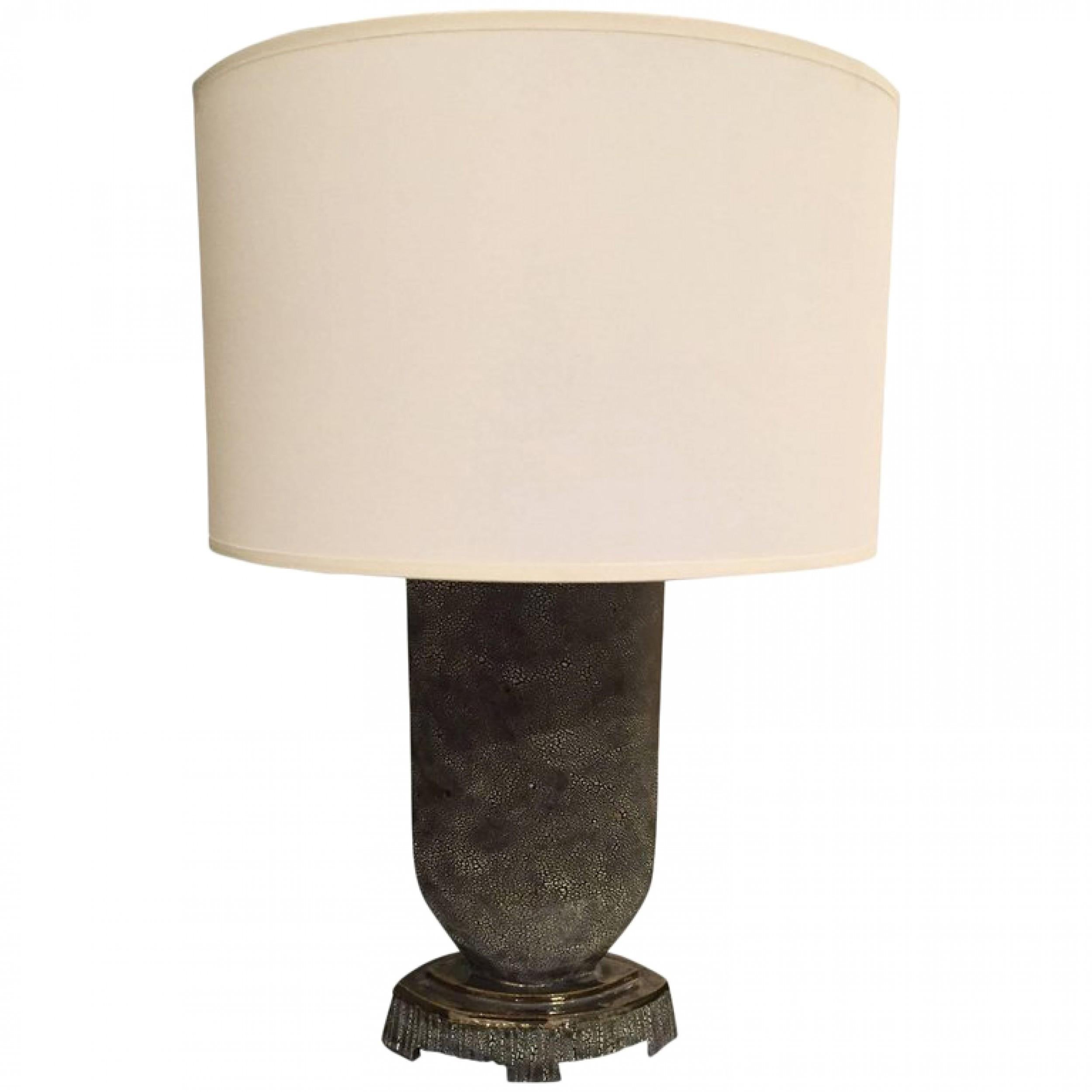 Post-Modern American DiPasquale Blue Ceramic Table Lamp For Sale