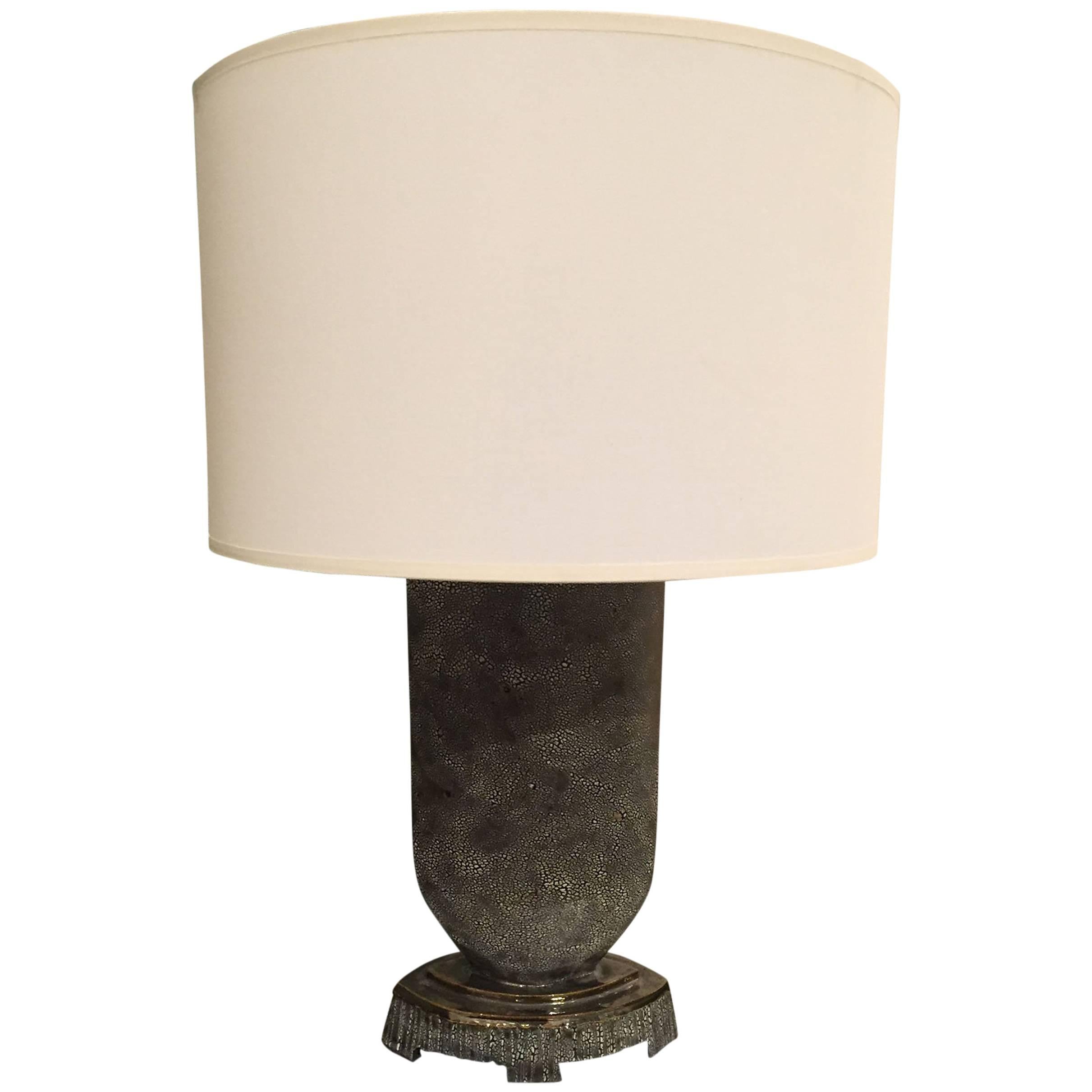 Amerikanische DiPasquale Blaue Keramik-Tischlampe