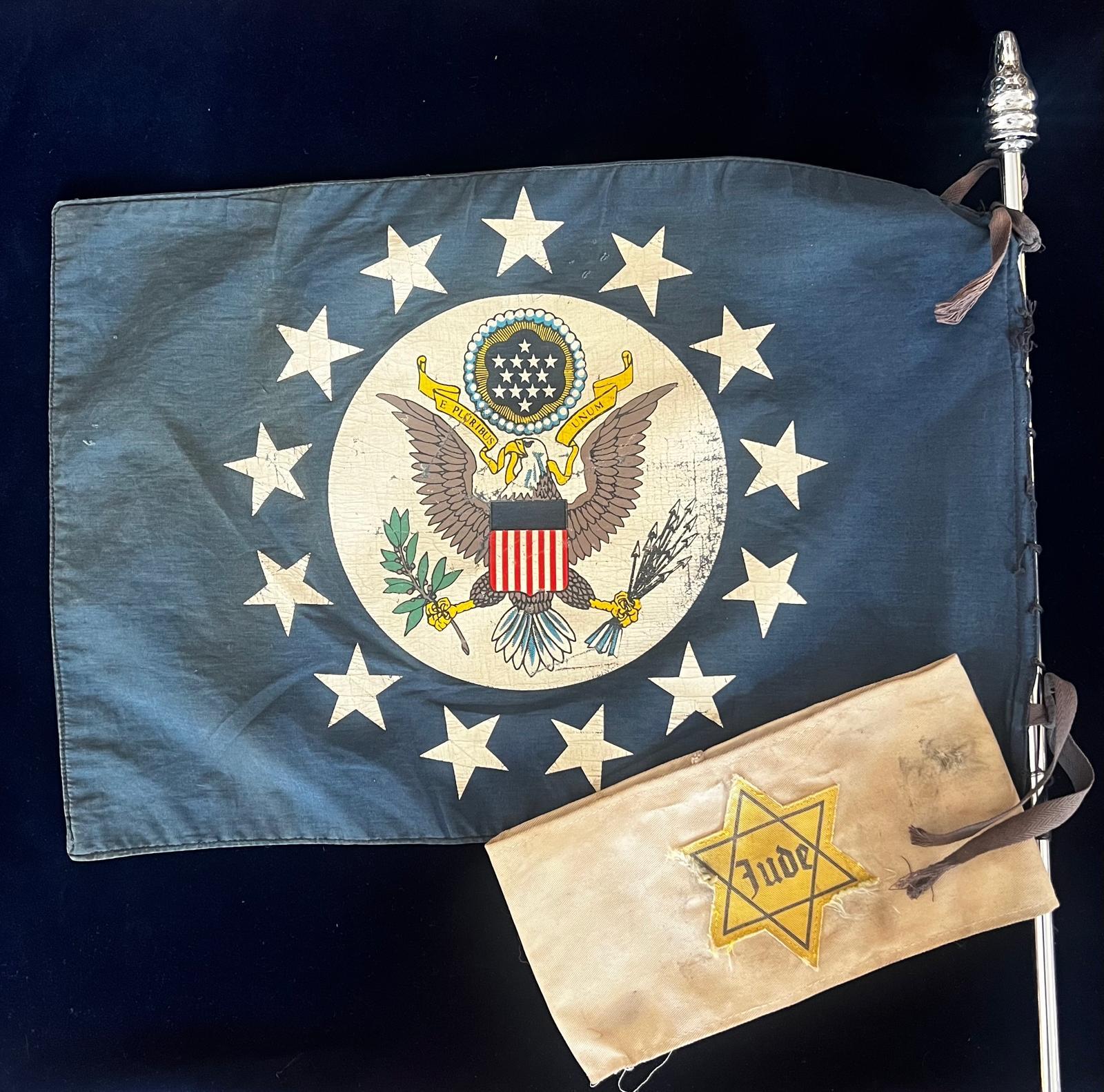 American Diplomatic Mission Flag, Judaica- Liberation of Concentration Camp 1945 For Sale 3