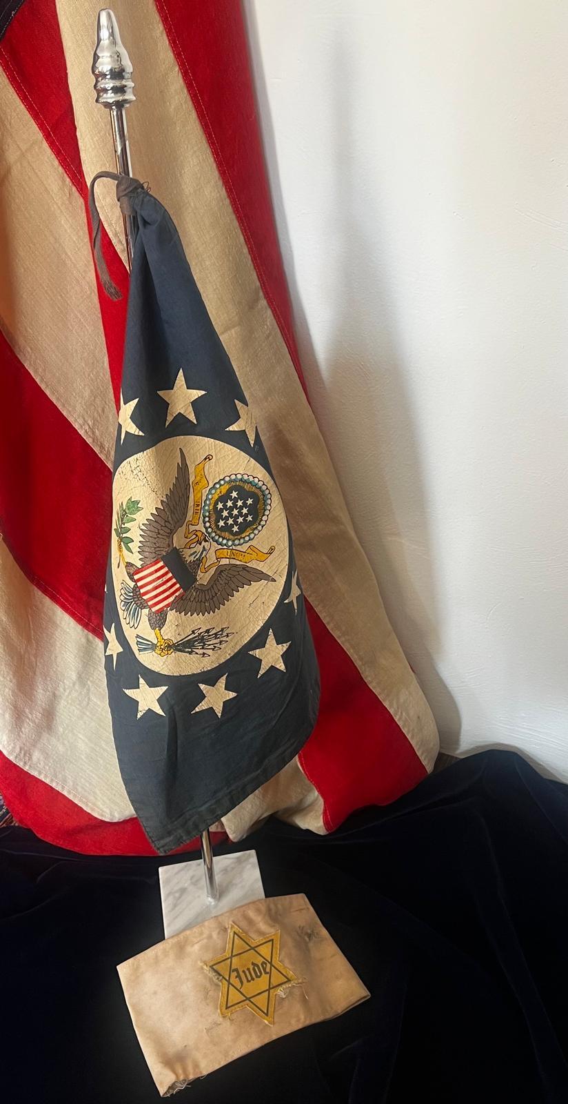 This American Diplomatic Mission Flag is one of its kind, a true museum’s piece, and it’s from the time which should never happen again in human history. 
This Flag was taken from the car of the American diplomatic mission on the day of the