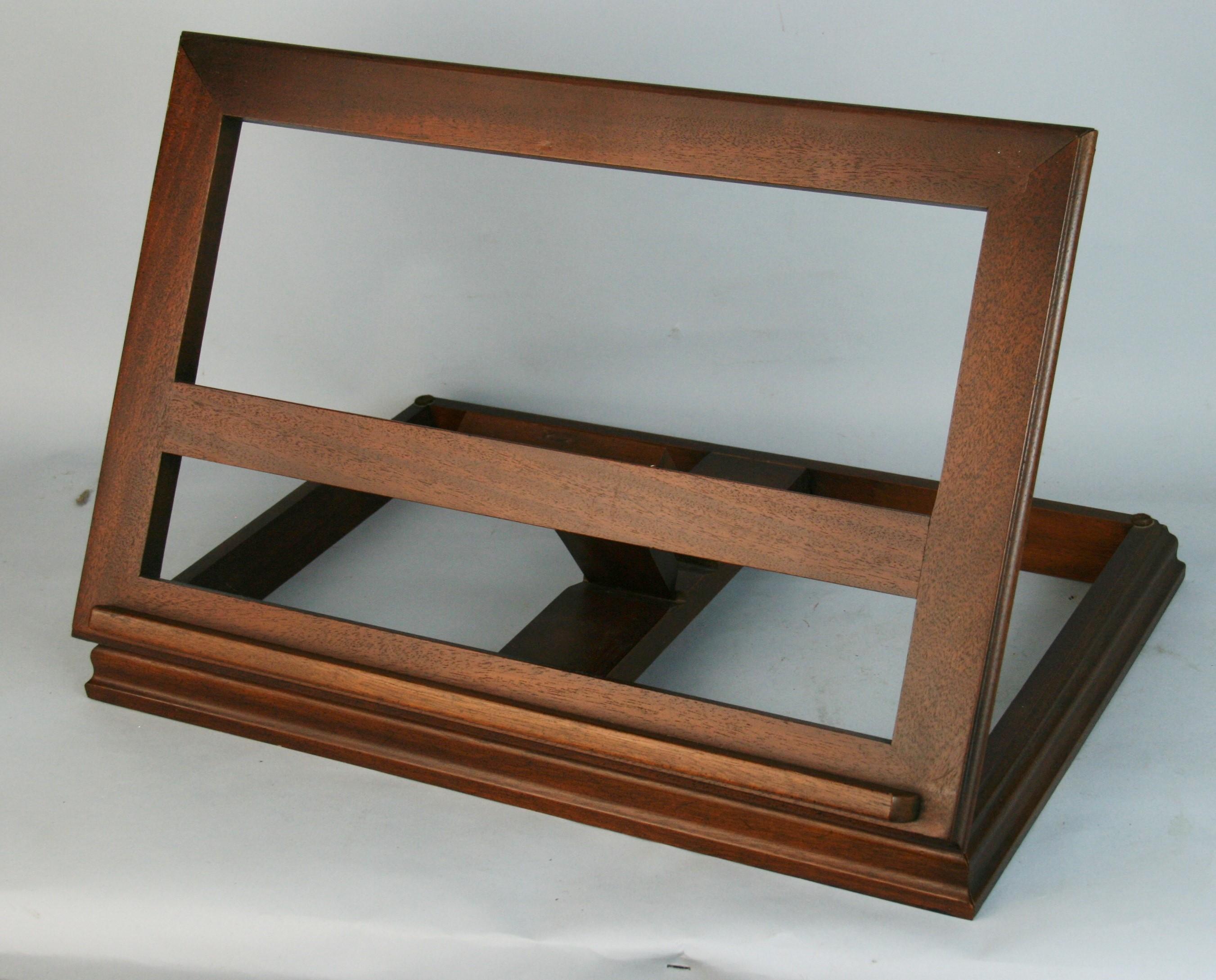 1342 Adjustable walnut wood book rack by Drexel Furniture.