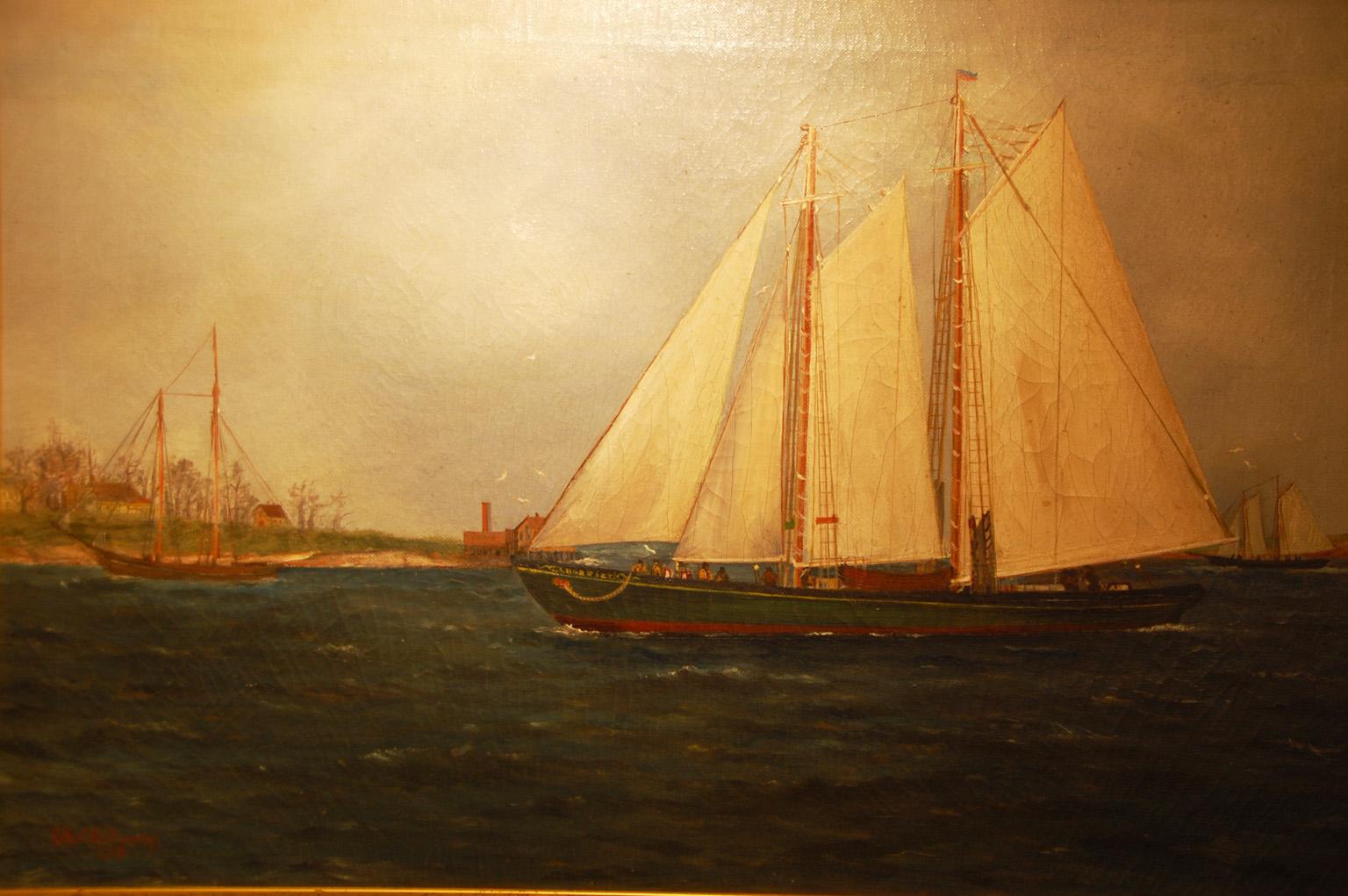 ships oil painting j harvey