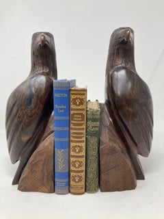 American Eagle Hand Carved Seri Ironwood Bookends 1960