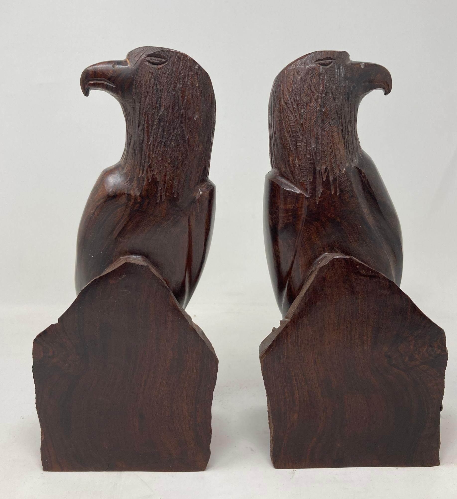 American Eagle Hand Carved Seri Ironwood Bookends 1960 For Sale 1