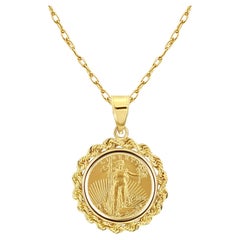 American Eagle Lady Liberty 1/10OZ Medallion with Rope Bezel