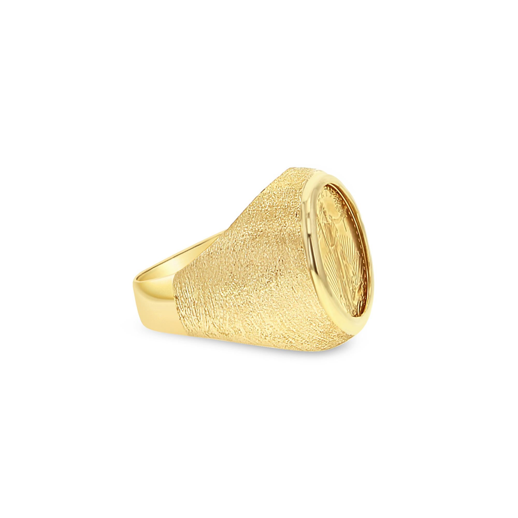 Women's or Men's American Eagle Lady Liberty 1/10oz Textured Coin Ring For Sale