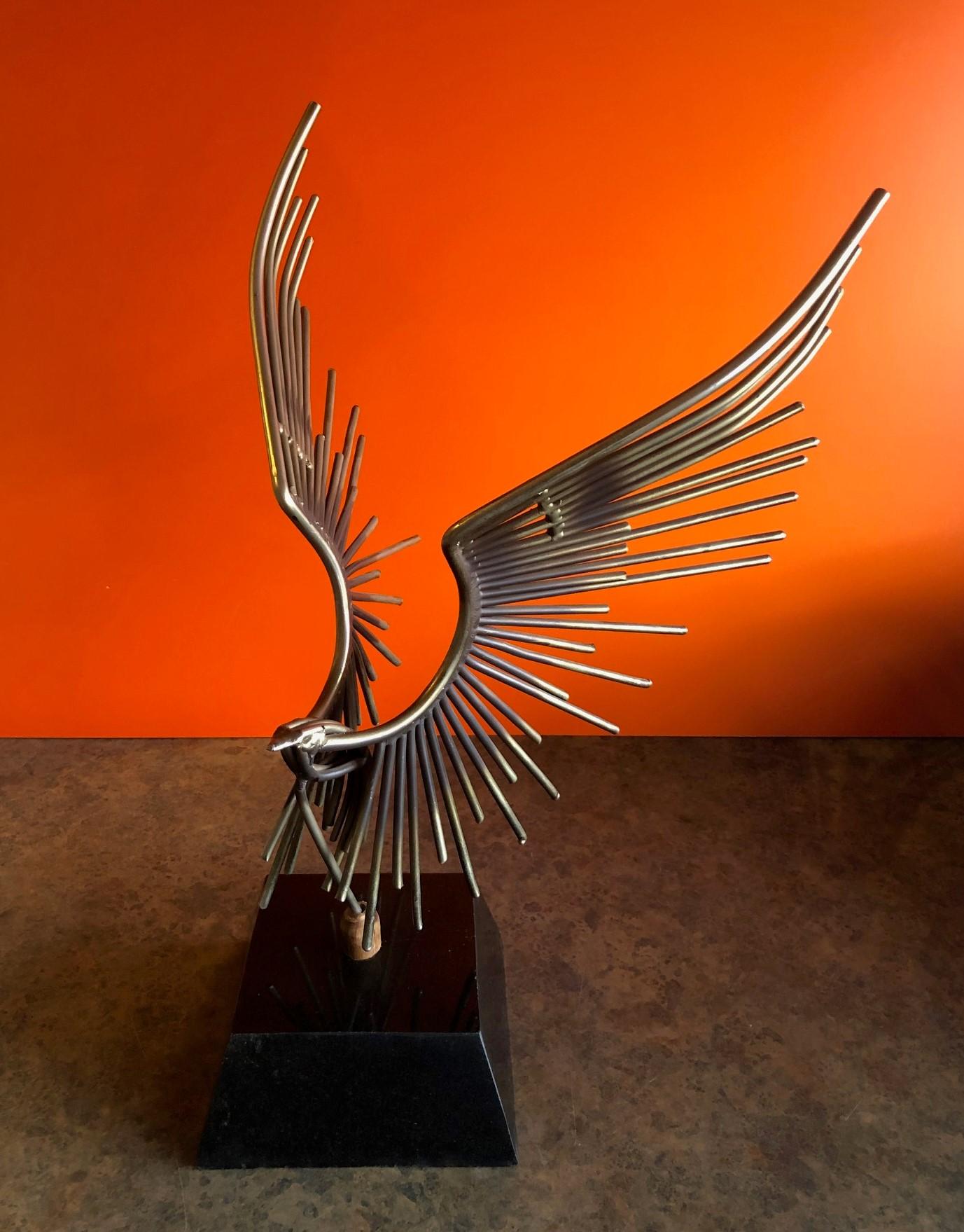 American Eagle Landing Sculpture on Marble Base by C. Jere 4