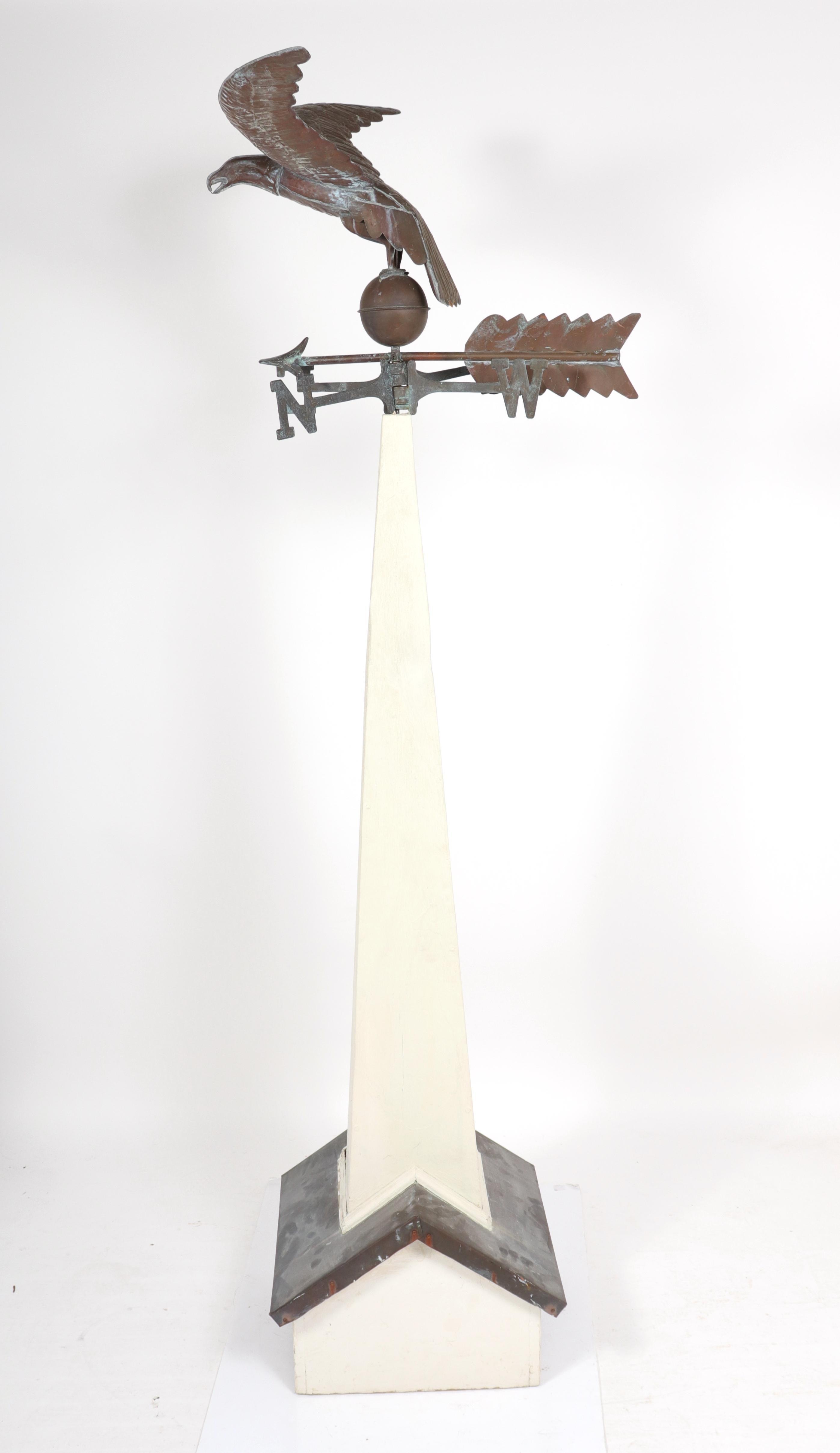 American Eagle Weather-Vane on Wood Spire In Good Condition In New York, NY