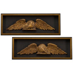 American Eagles, Antique Hand Carved Matching Set, Late 19th Century