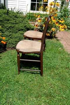 American Early 19th Century Pair of Fancy Sheraton Chairs Original Decoration