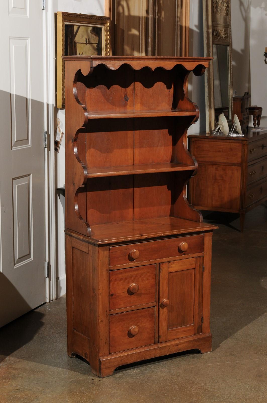American Early 20th Century Cherry Bathroom with Shelves and