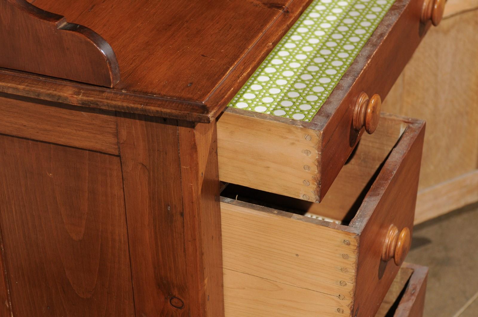 American Early 20th Century Cherry Bathroom with Shelves and