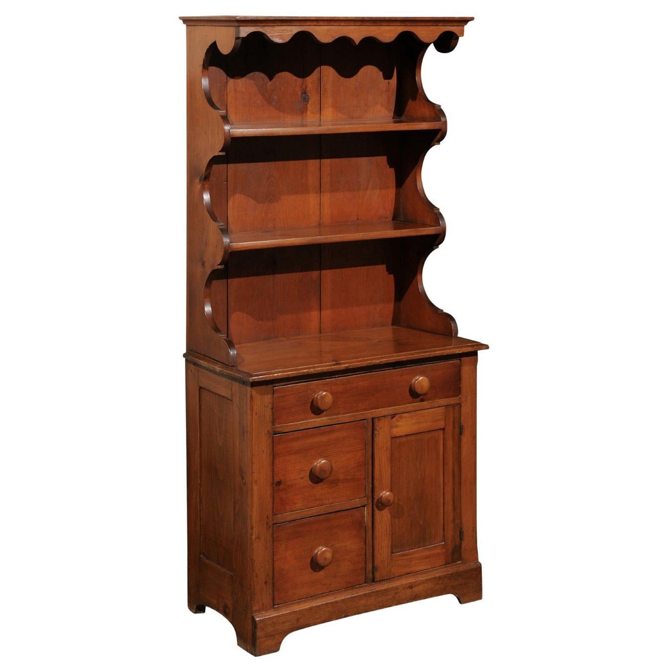 American Early 20th Century Cherry Bathroom with Shelves and Drawers For Sale at 1stDibs