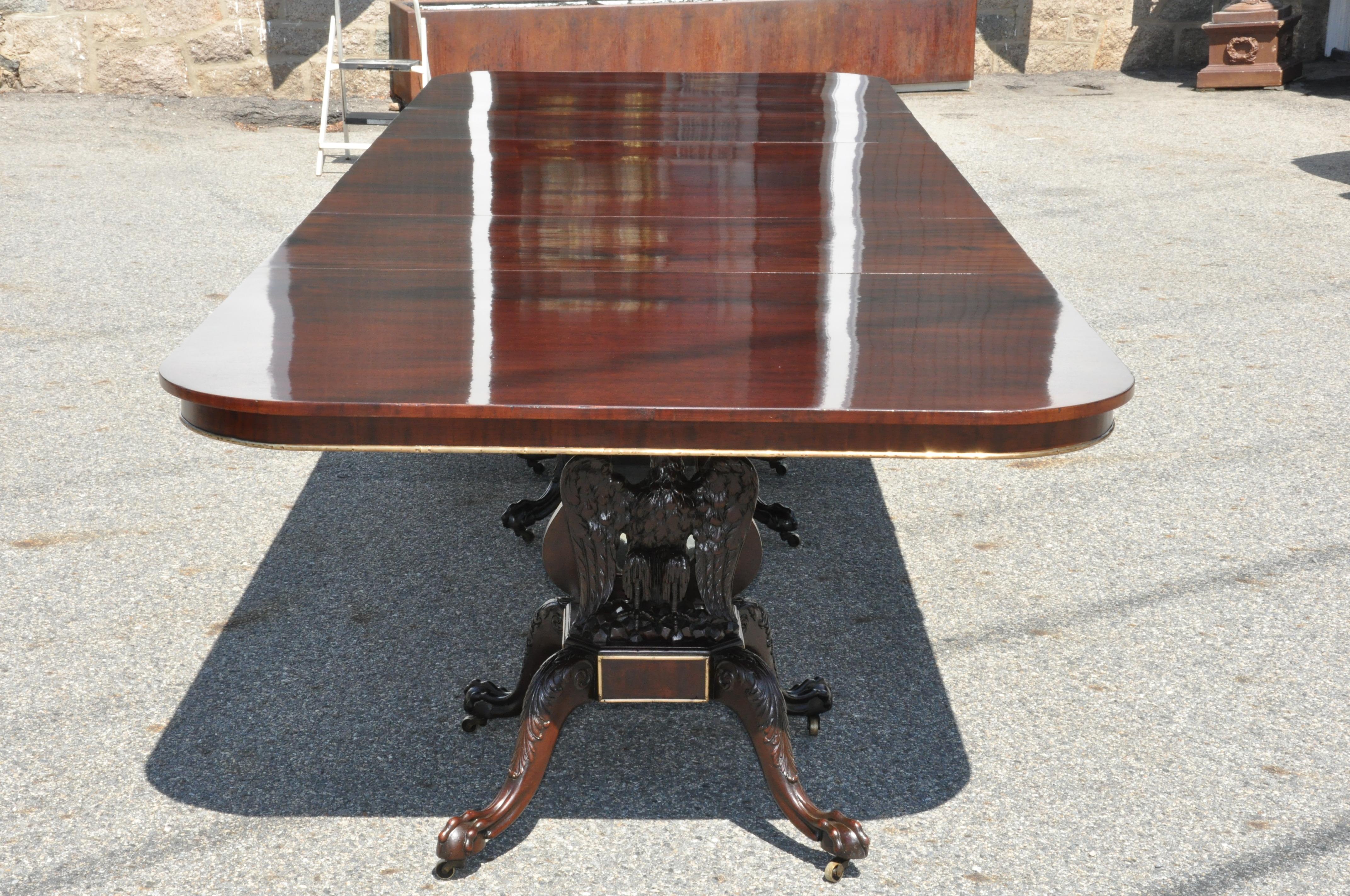American Early 20th Century Federal Revival Three Pedestal Dining Table 2