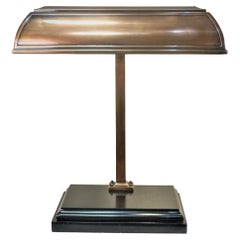 American Early 20th Century I. P. Frink, Large Bronze Reflector Desk Lamp