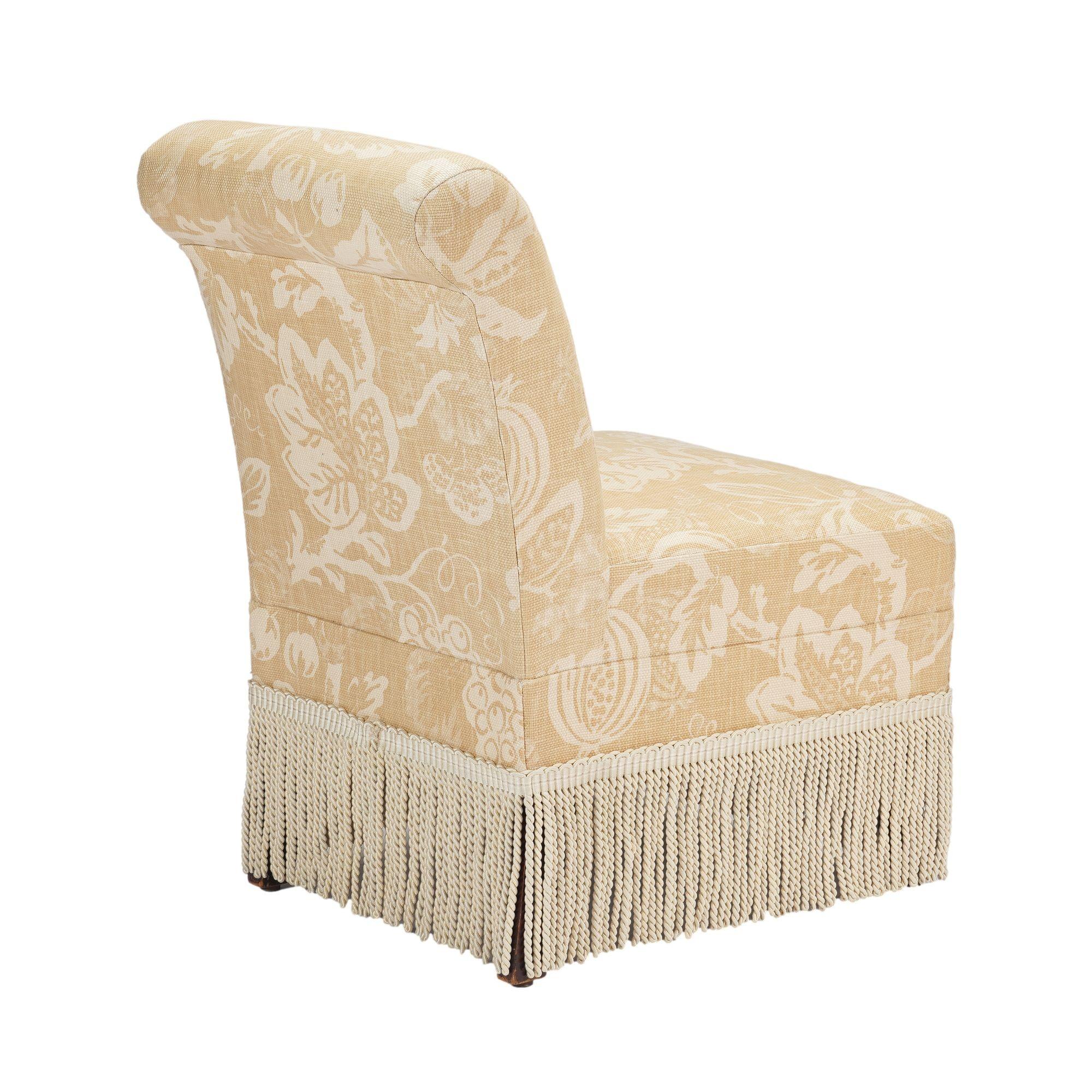 American Eastlake upholstered slipper chair on castors, c. 1880 For Sale 1