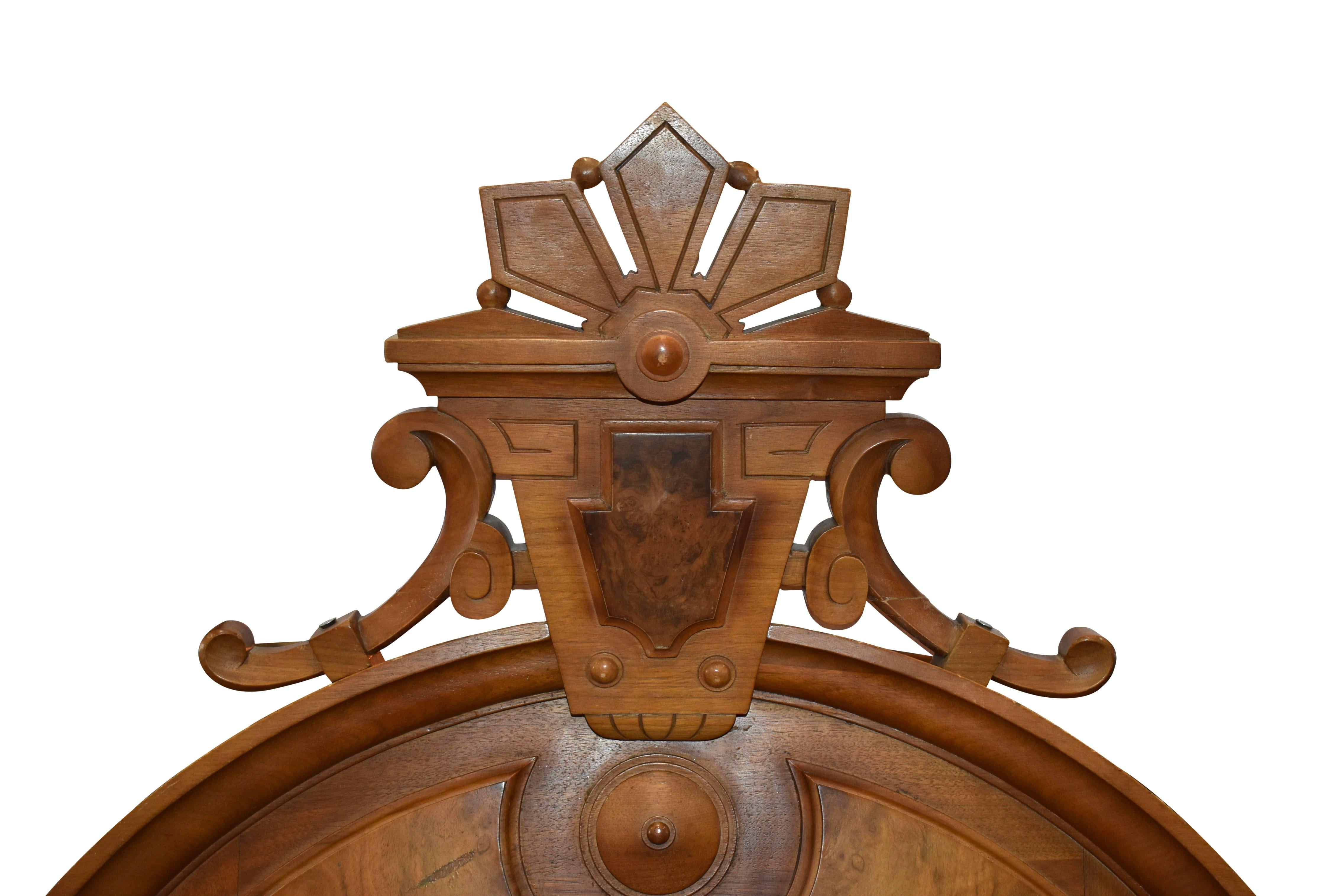 Marble American Eastlake Walnut, Burled Walnut Buffet, circa 1900 For Sale