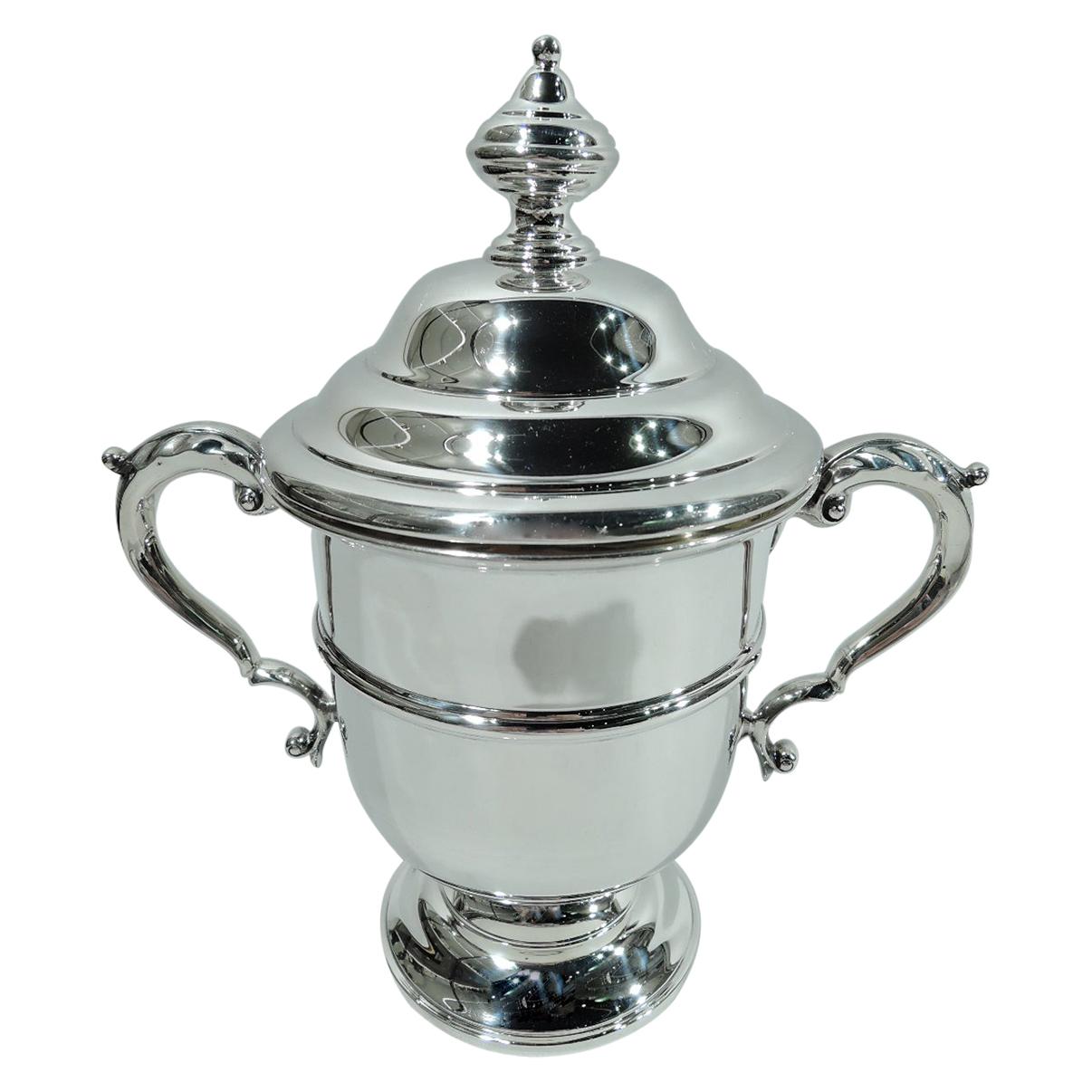 American Edwardian Classical Sterling Silver Covered Trophy Cup