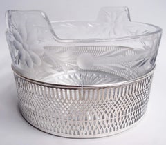 Amerikanische Edwardian Classical Sterling Silber & Glas Eiskübel