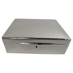 American Edwardian Modern Sterling Silver Keepsake Jewelry Box