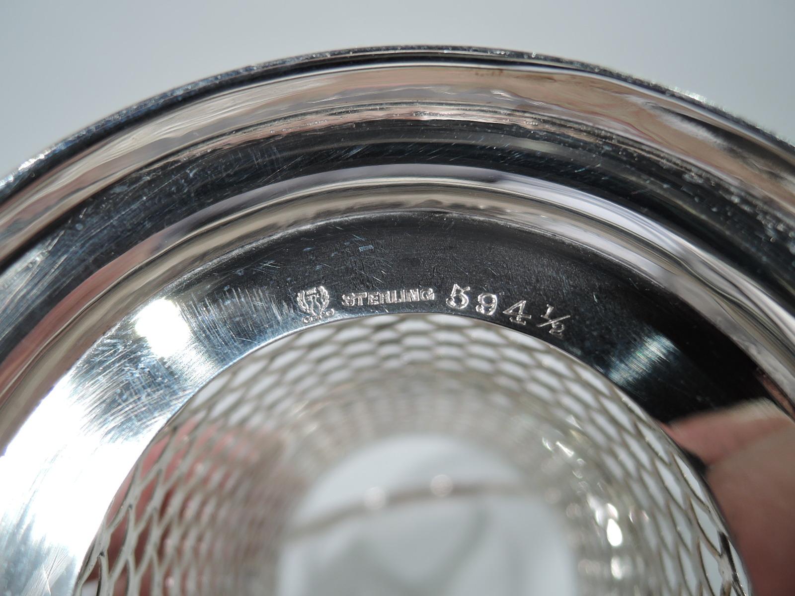 American Edwardian Pierced Sterling Silver Basket by Meriden Britannia 4