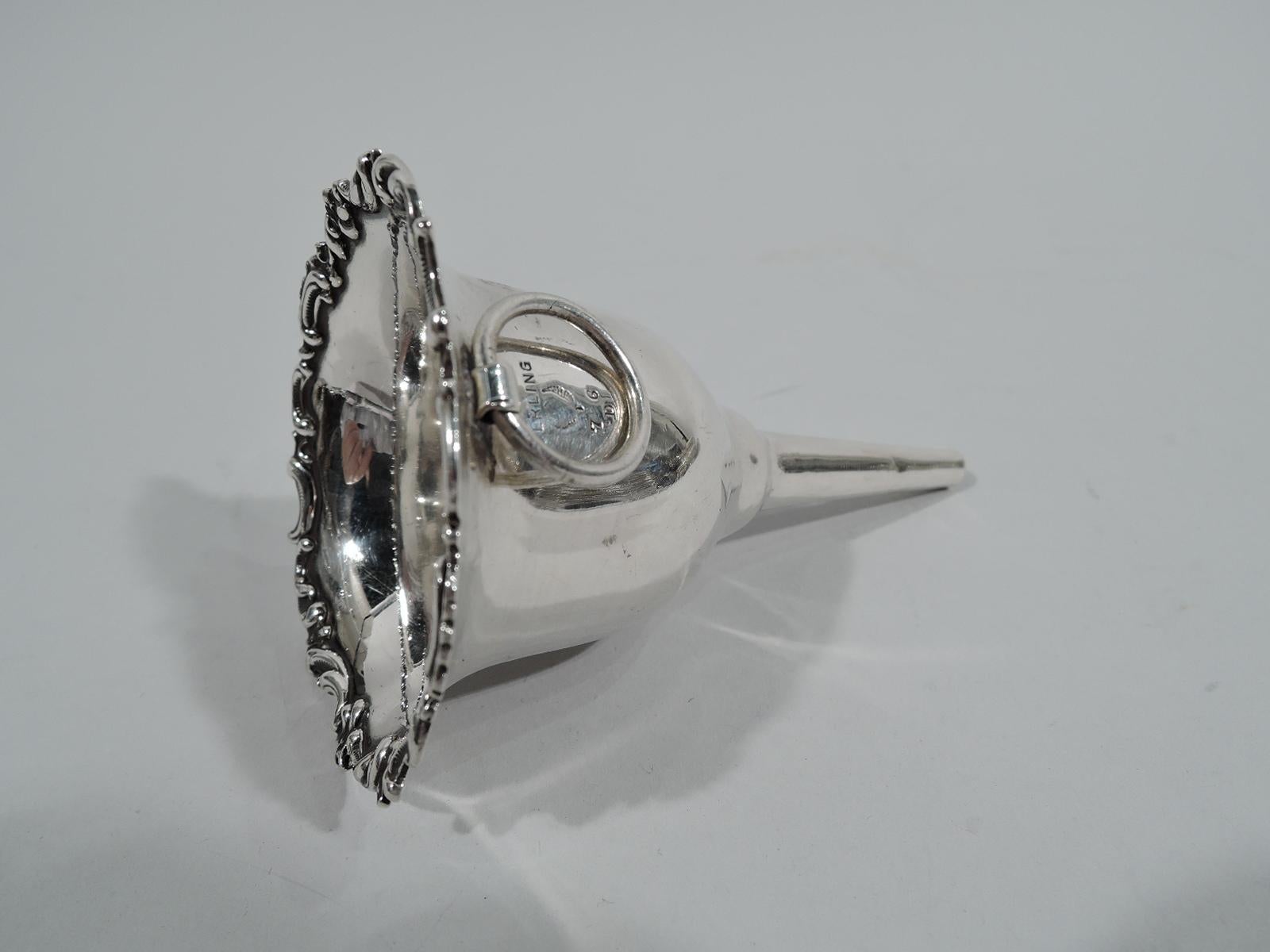 American Edwardian Small Sterling Silver Lady’s Night Wine Funnel In Good Condition In New York, NY