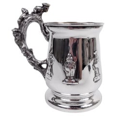 American Edwardian Sterling Silver Baby Cup with Boys Behaving Badly American Edwardian Sterling Silver Baby Cup with Boys Behaving Badly