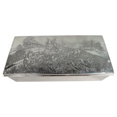 American Edwardian Sterling Silver Riding-to-Hounds Hunting Box