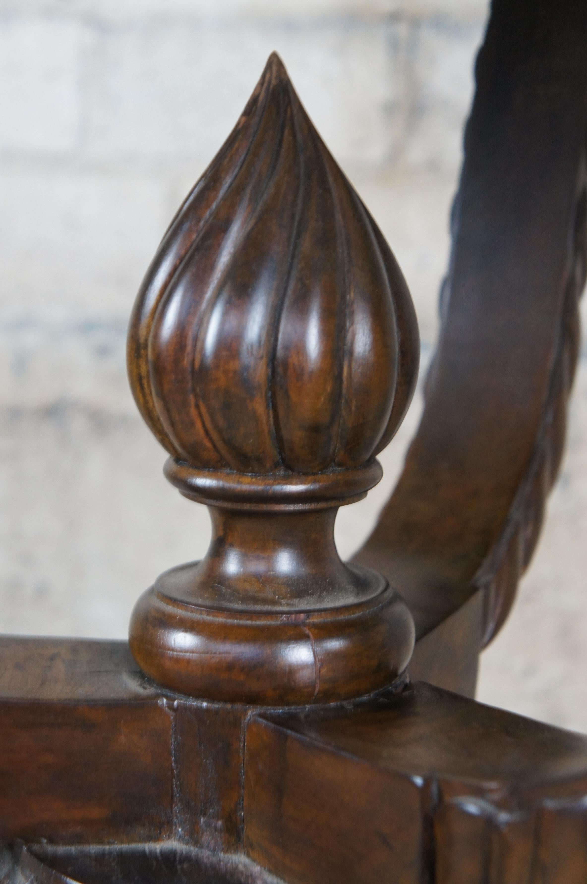 20th Century American Empire Carved Mahogany Eagle Ball Claw Pedestal Center Table 32