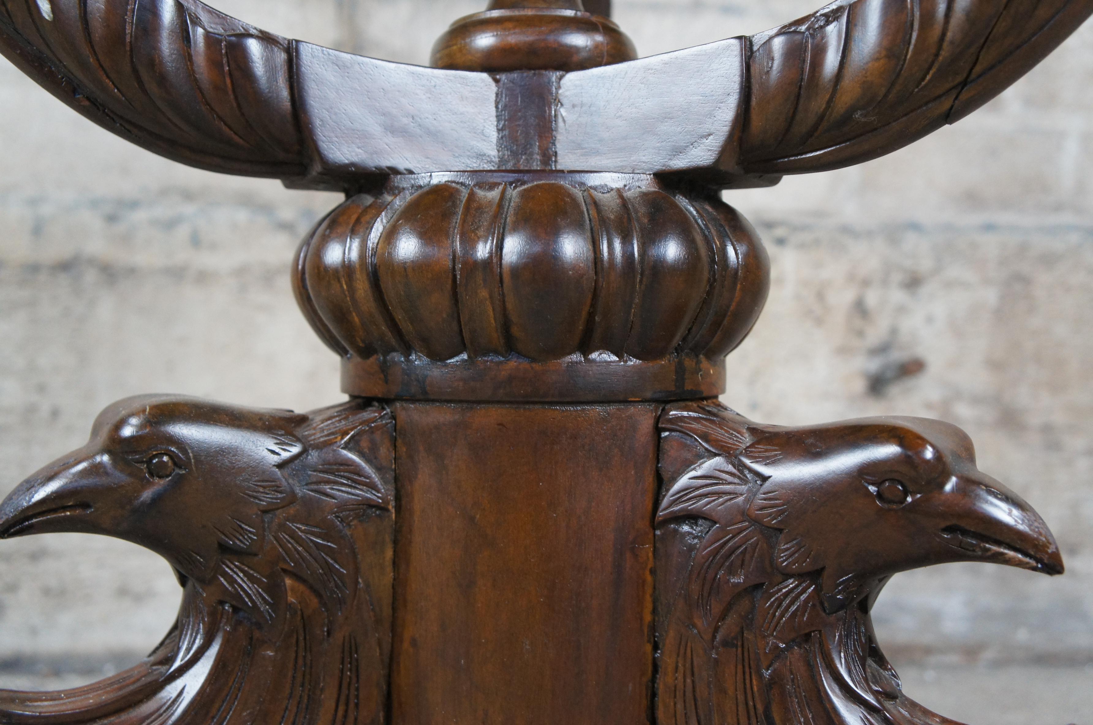 American Empire geschnitzt Mahagoni Eagle Ball Claw Pedestal Center Table 32