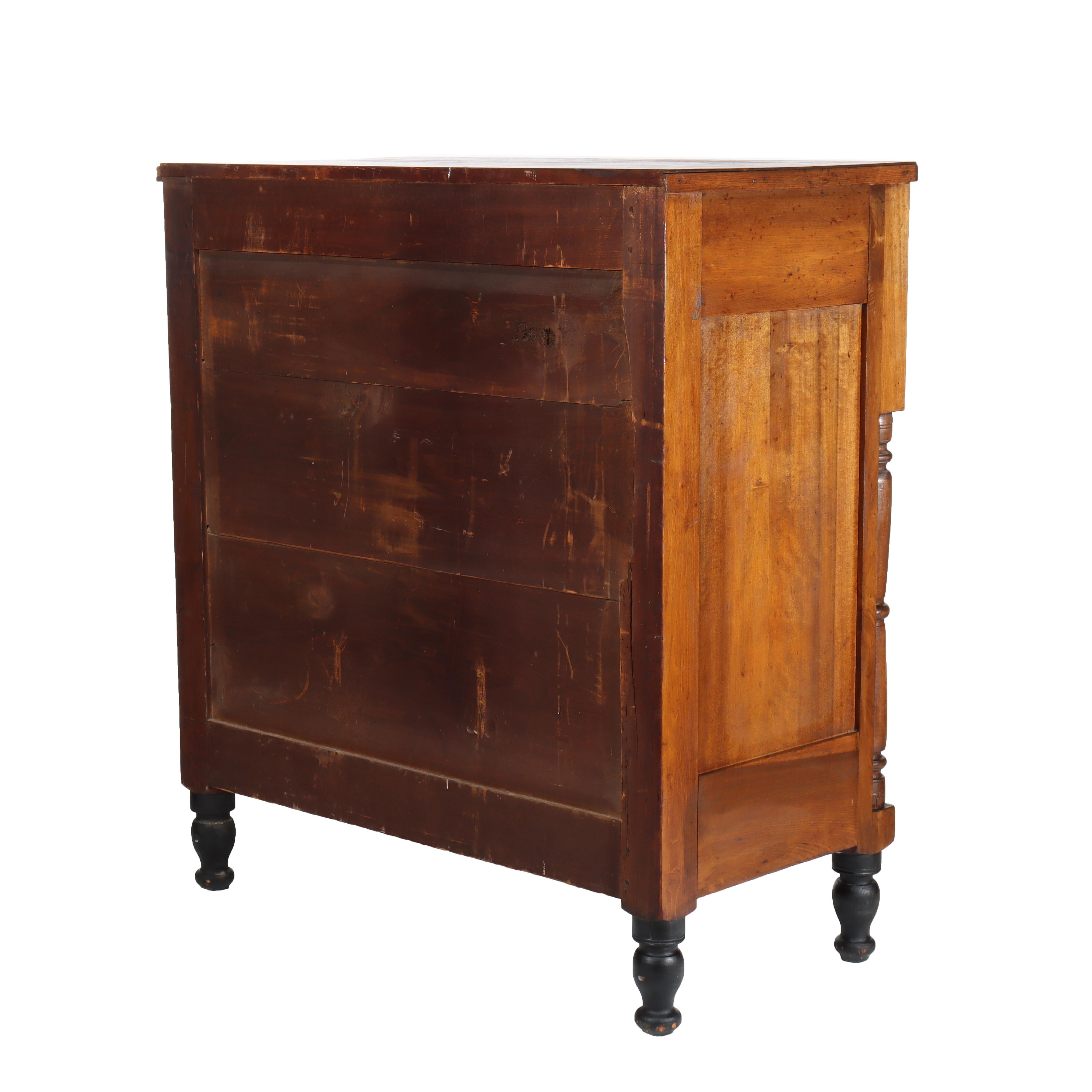American Empire Cherry & Tiger Maple Gentlemen’s Chest C1840 For Sale 6