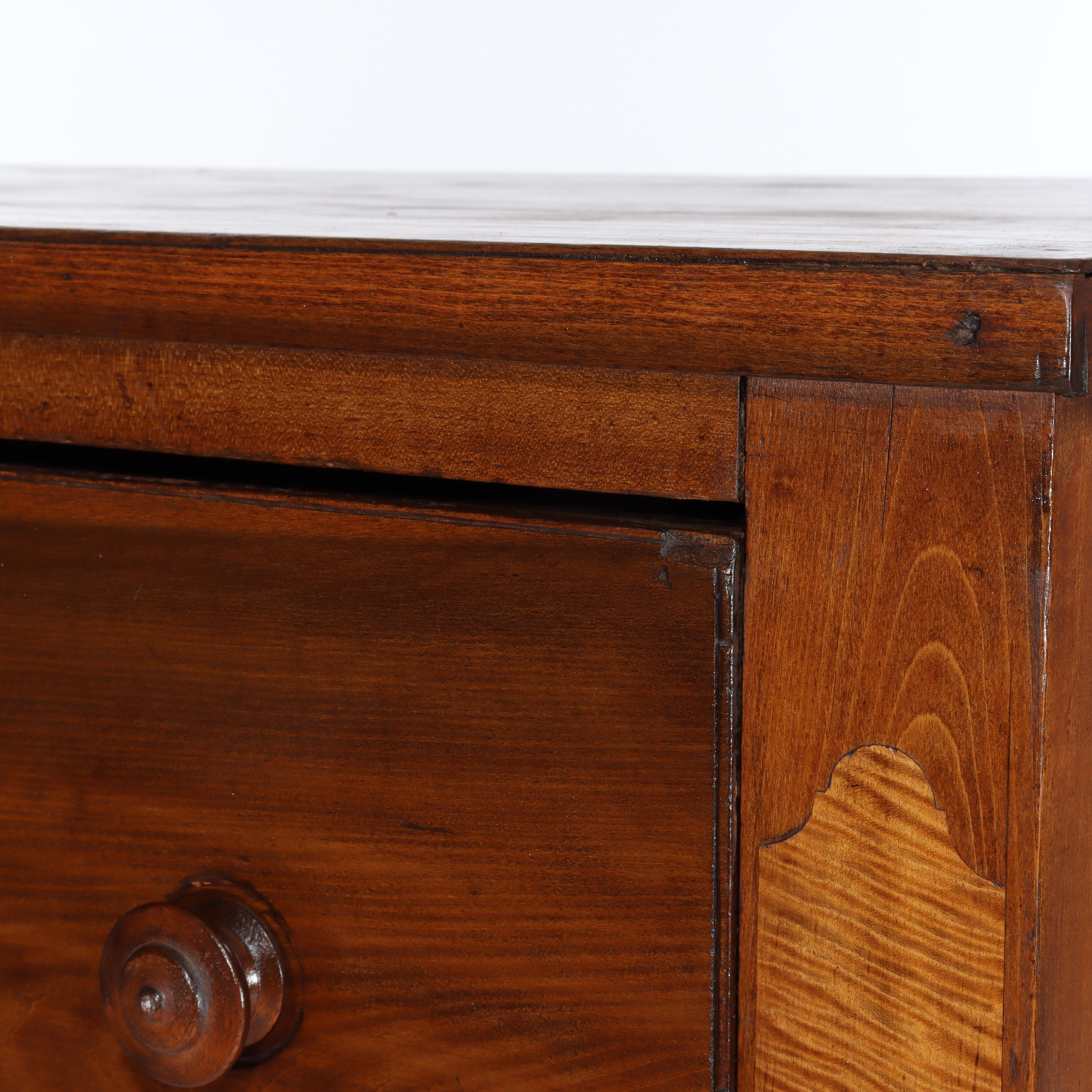American Empire Cherry & Tiger Maple Gentlemen’s Chest C1840 For Sale 1