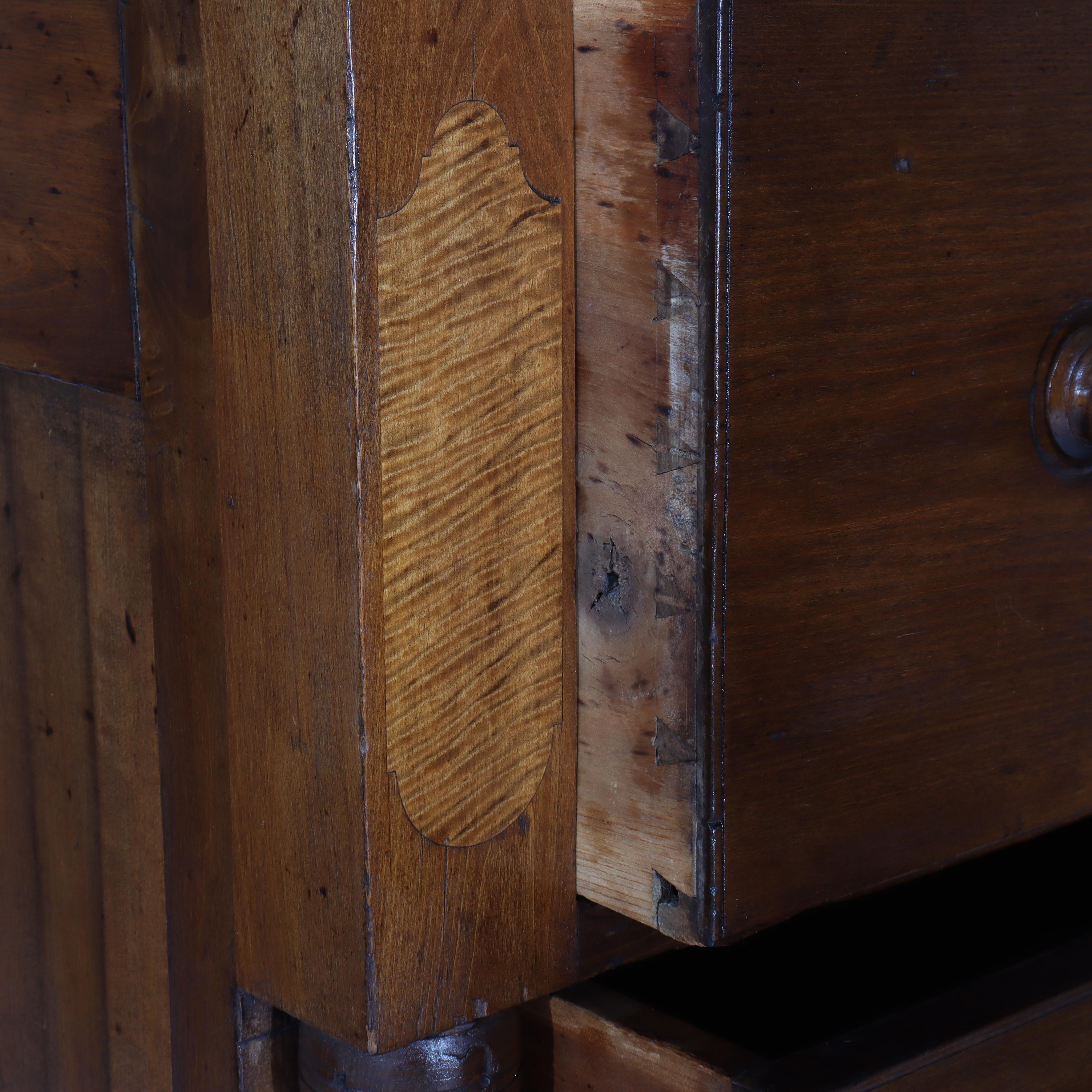 American Empire Cherry & Tiger Maple Gentlemen’s Chest C1840 For Sale 4