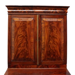 American Empire Classical Flame Mahogany Clawfoot Secretary Desk c1840